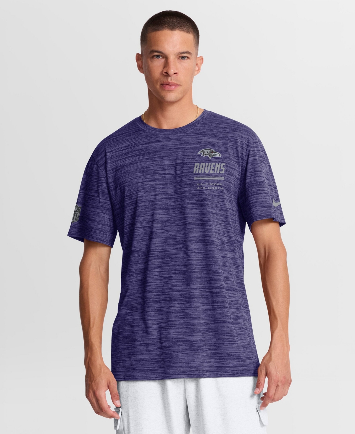 Nike Men's Baltimore Ravens Velocity Dri-fit Crewneck T-Shirt
