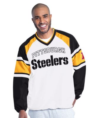 Men's Pittsburgh Steelers Infield Play Raglan-Sleeve V-Neck Sweatshirt