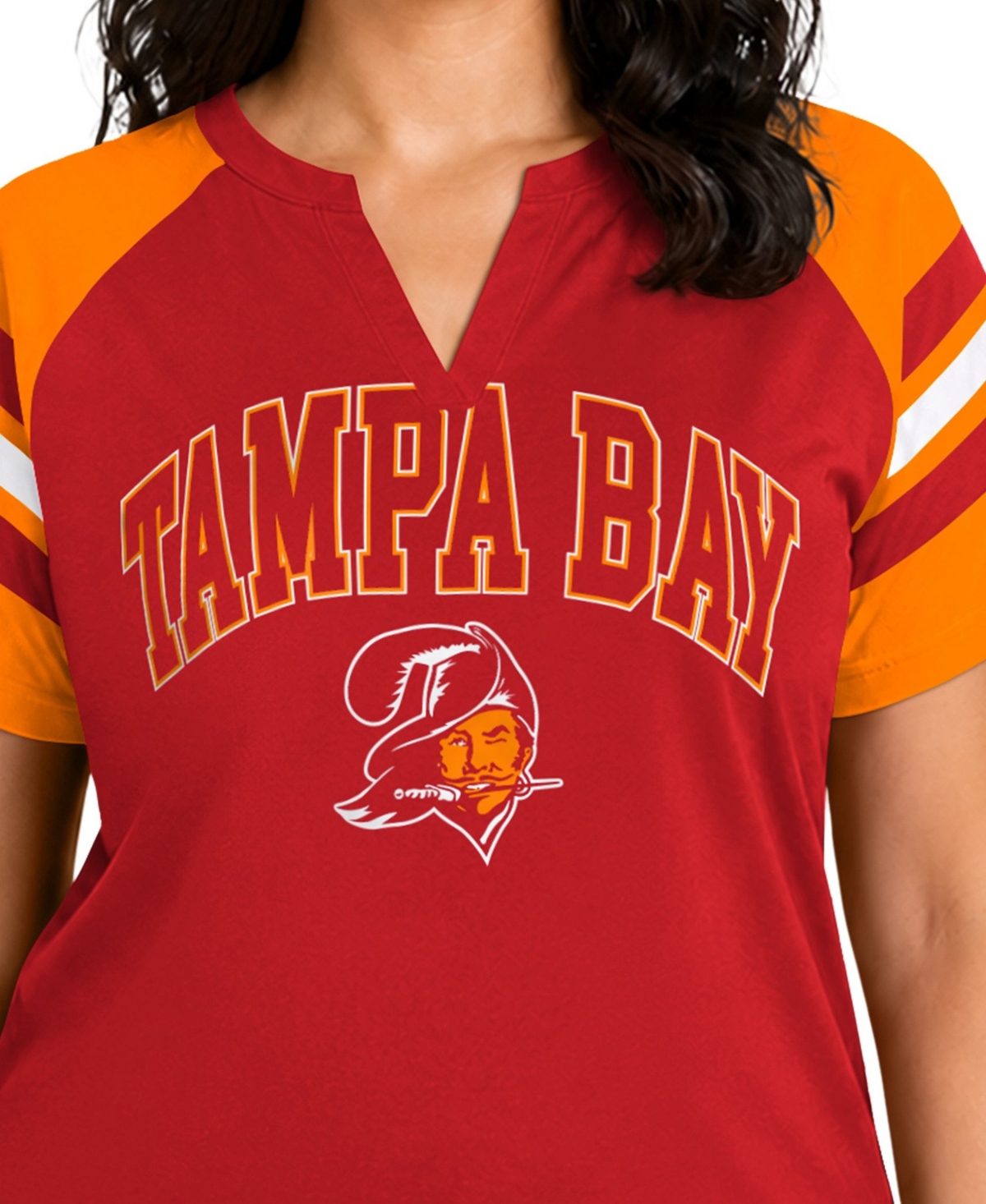 Starter Plus Tampa Bay Buccaneers Throwback Game On Notch Neck Raglan T-Shirt