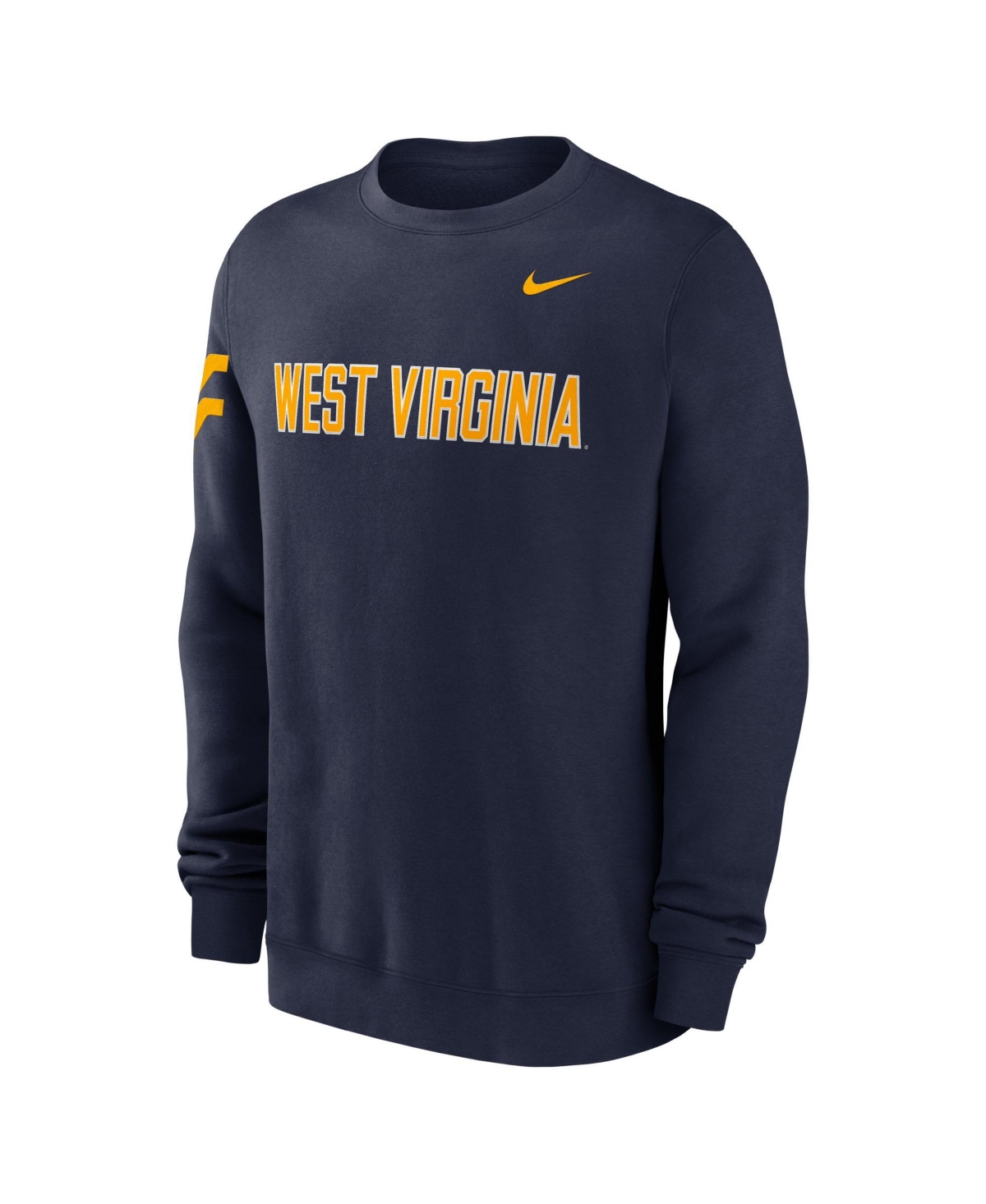 Nike Men's 2026 Sideline Club West Virginia Mountaineers Crewneck Long-Sleeve Sweatshirt