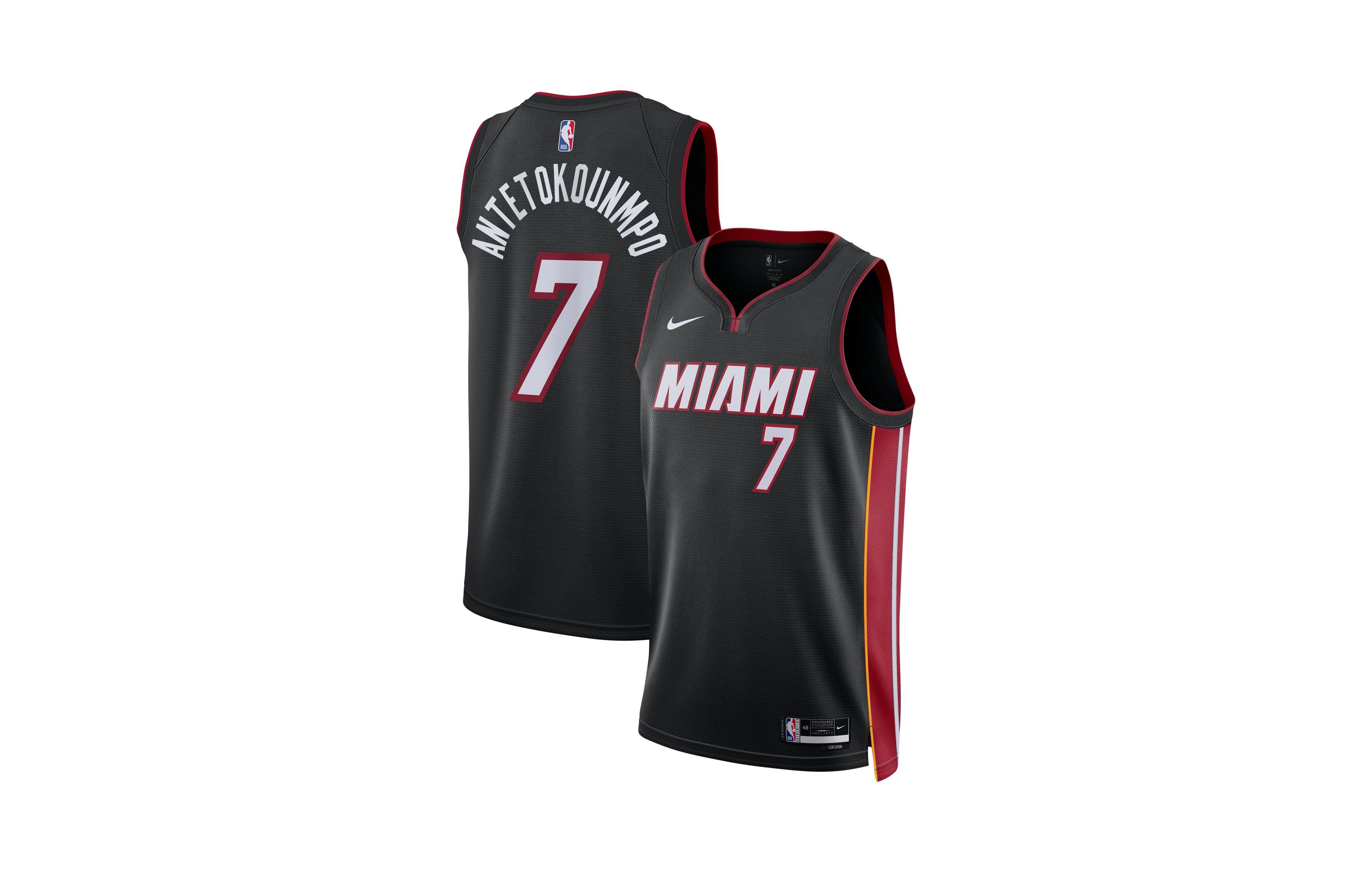 Nike Men's and Women's Miami Heat Giannis Antetokounmpo Icon Edition Swingman Jersey
