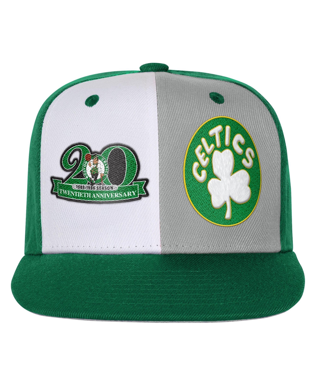 Mitchell & Ness Big Boys and Girls Kelly Green Boston Celtics Anniversary Duo Front Snapback Hat