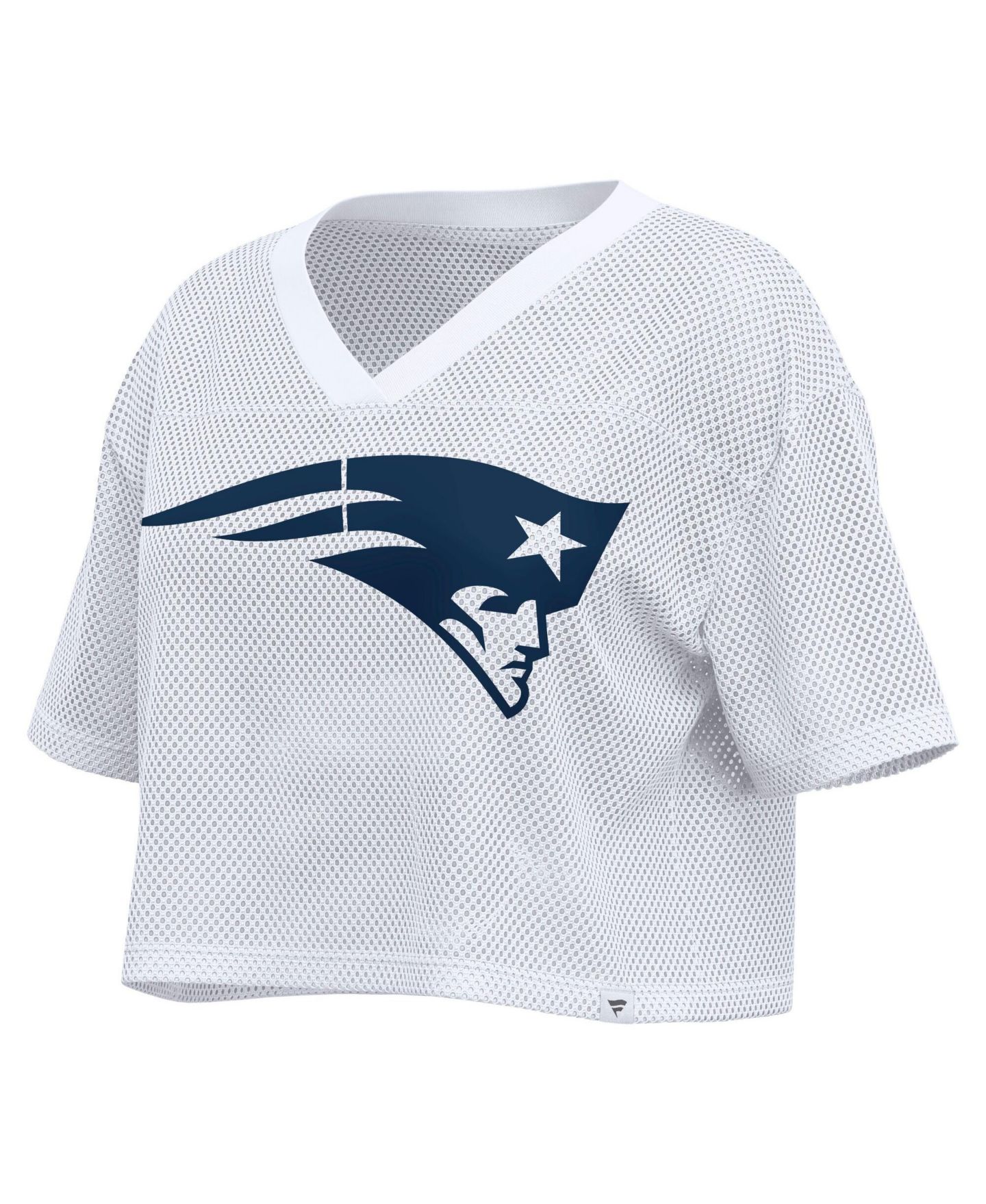 Женский топ Fanatics New England Patriots Oversized Cropped Mesh V-Neck — фото 2