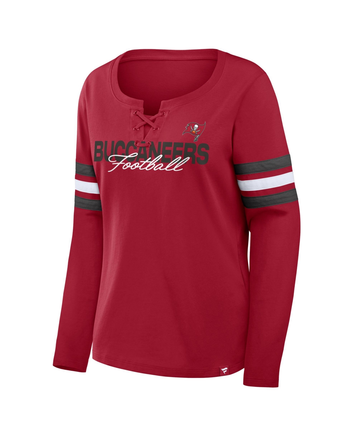 Fanatics Women's Tampa Bay Buccaneers Team First Coverage Scheme Lace-Up Long-Sleeve T-Shirt