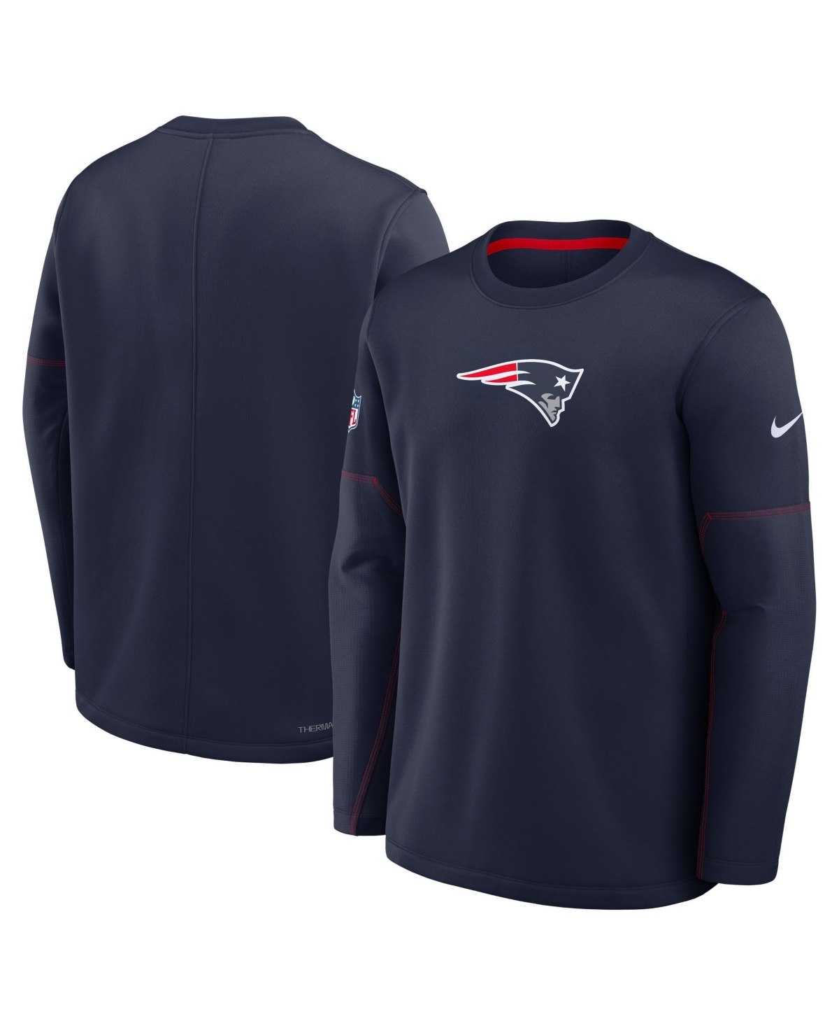 Nike Men's New England Patriots Sideline Coaches Midweight Crewneck Sweatshirt