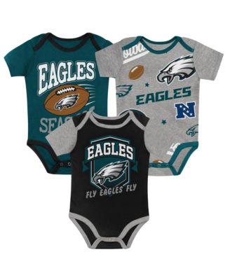 Baby Boys' and Girls' Philadelphia Eagles First Round Pick Screen-Print Graphics Bodysuits, 3-Piece Set