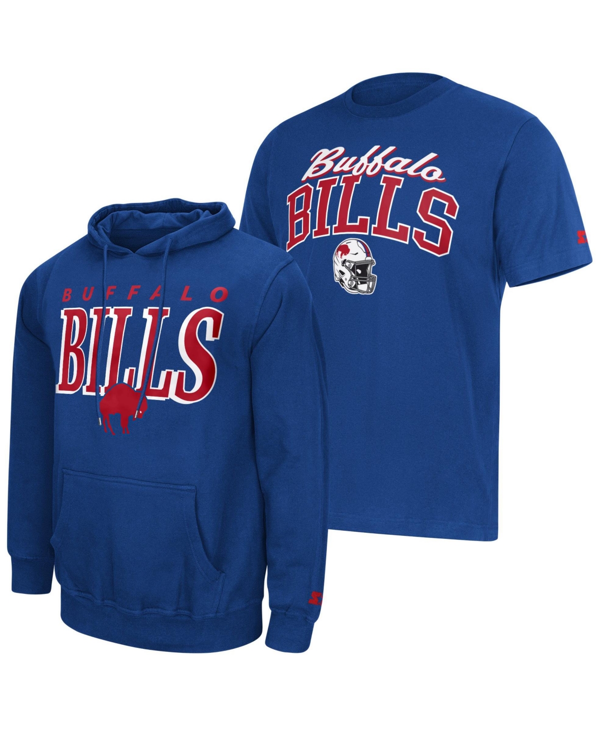 Starter Men's 2-Piece Buffalo Bills Vintage Logo Durable-Stretch Hoodie and T-Shirt Set
