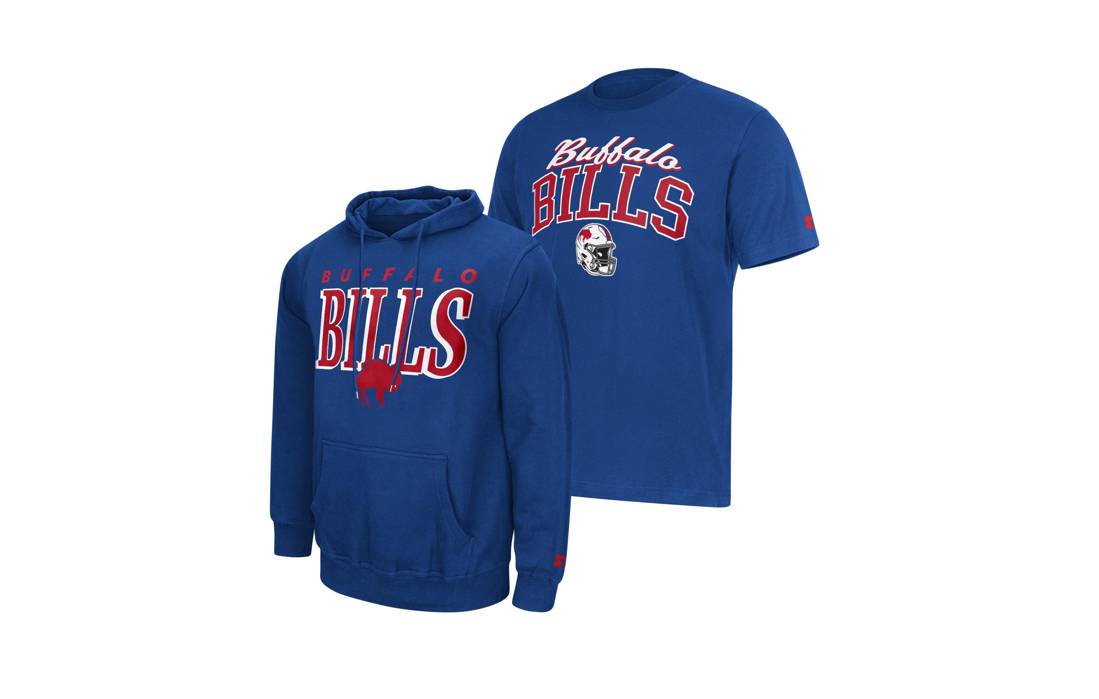 Starter Men's 2-Piece Buffalo Bills Vintage Logo Durable-Stretch Hoodie and T-Shirt Set