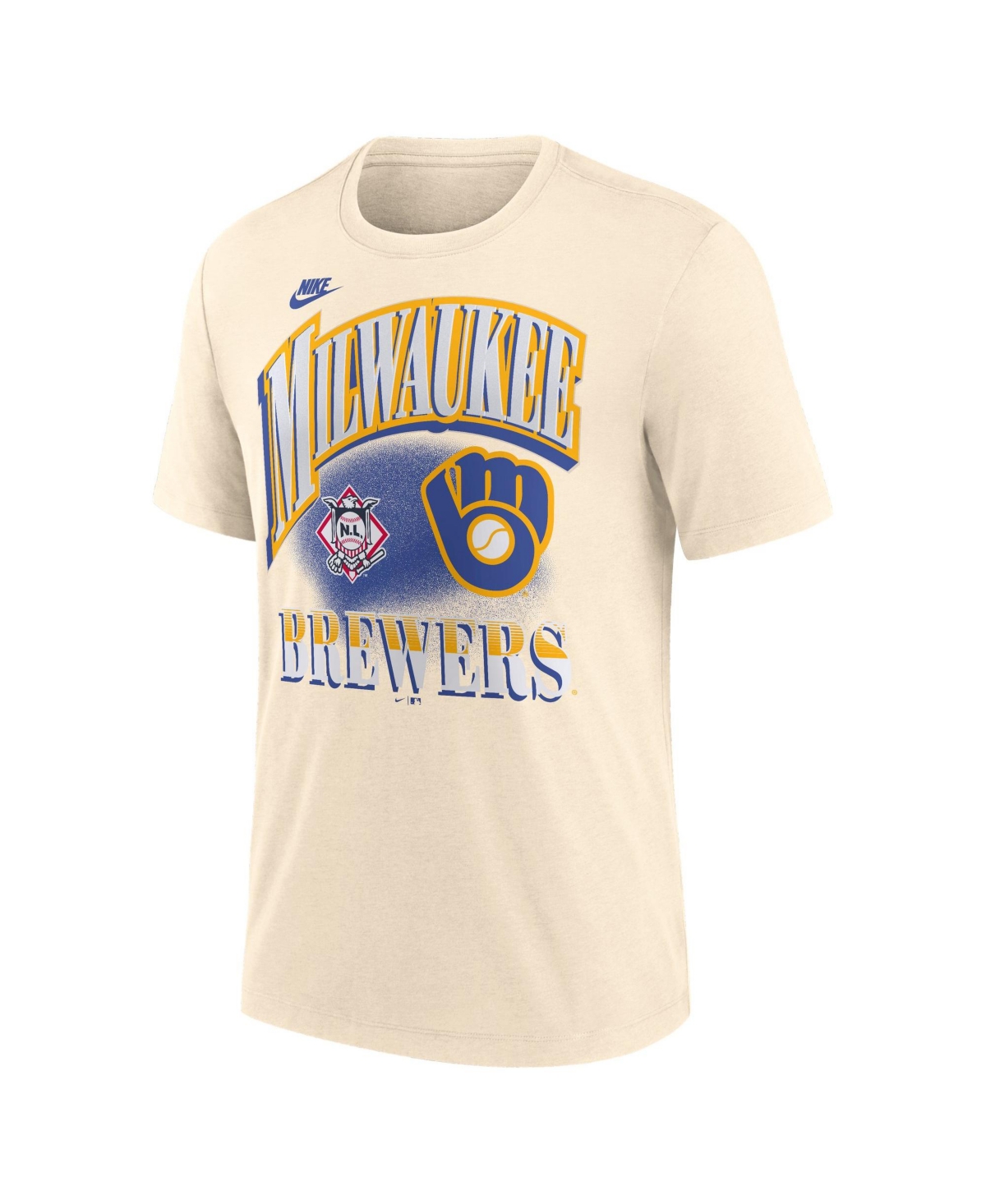 Nike Men's Milwaukee Brewers Vintage Tri-Blend Crewneck T-Shirt