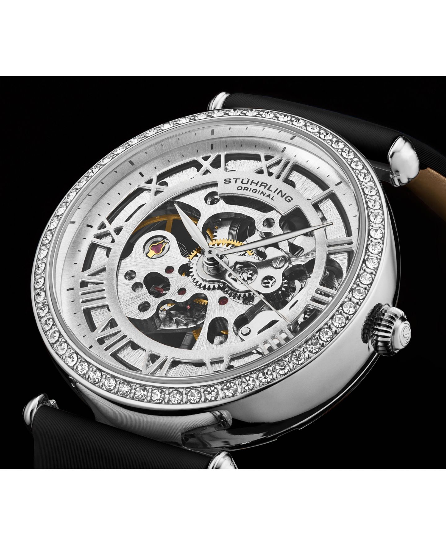 Женские часы Stuhrling Legacy Blue Leather, Silver-Tone Dial, 45mm Round Watch, цвет: Синий — фото 4