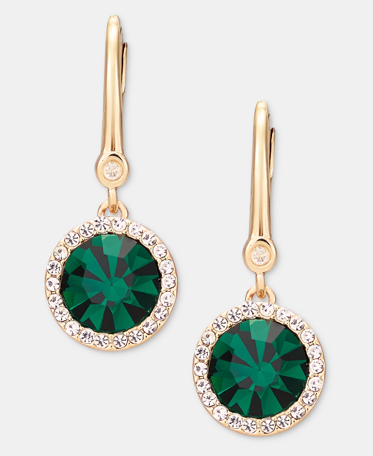 Dkny Gold-Tone Glass Crystal Inlay Minimalist Drop Earrings
