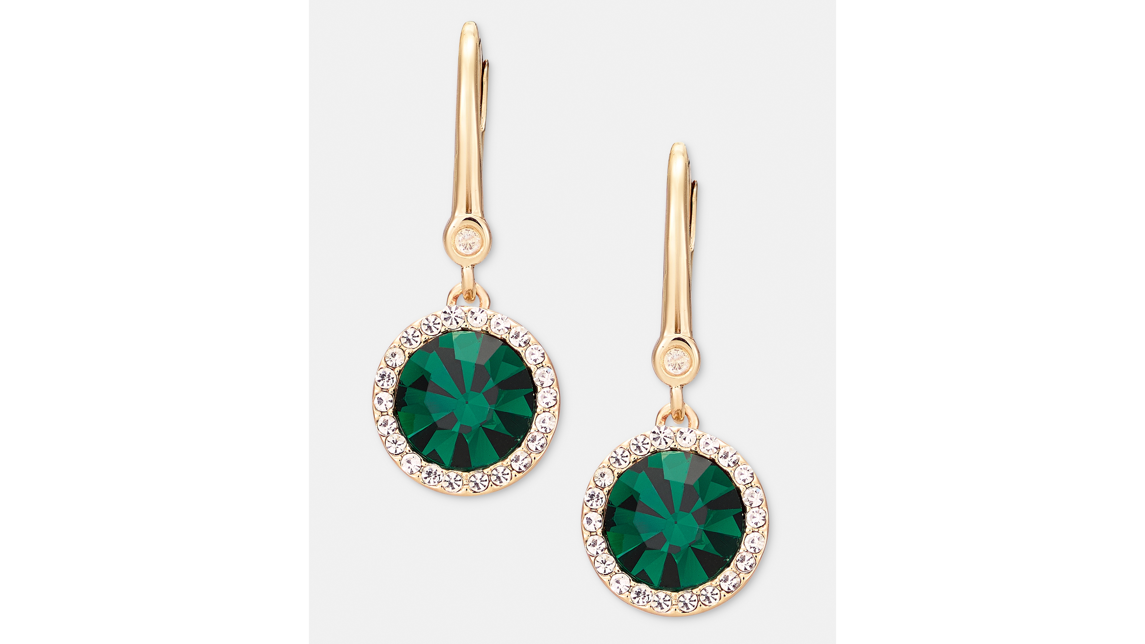 Dkny Gold-Tone Glass Crystal Inlay Minimalist Drop Earrings