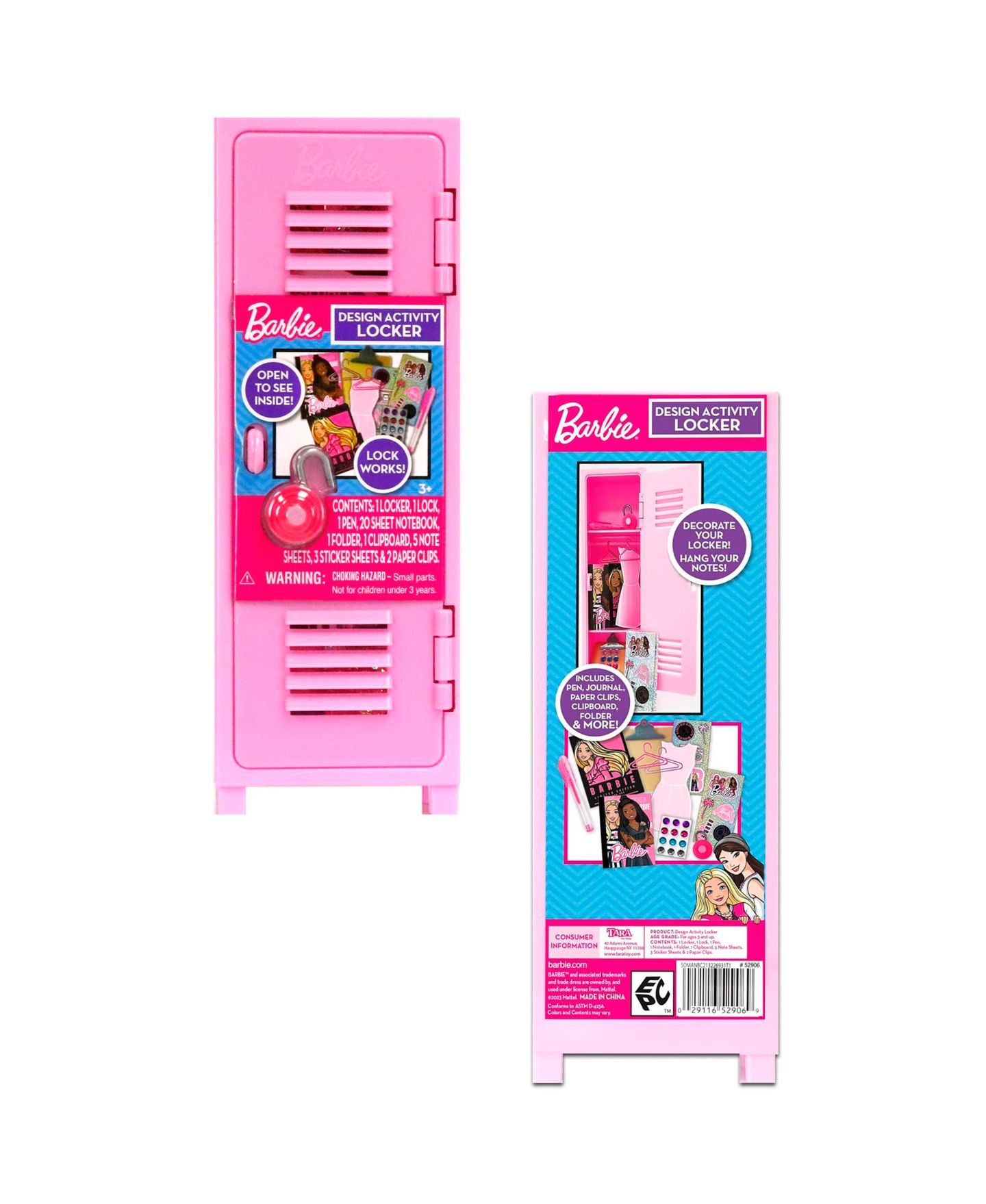 Детский игровой набор Barbie Design Activity Locker Working-Lock Playset, Ages 3+ — фото 7