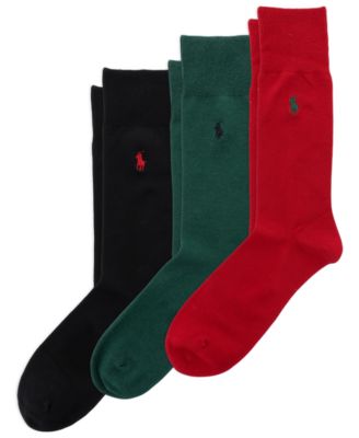 Men's Soft Touch Flat Knit Dress Rayon-Blend Socks, 3-Piece Set