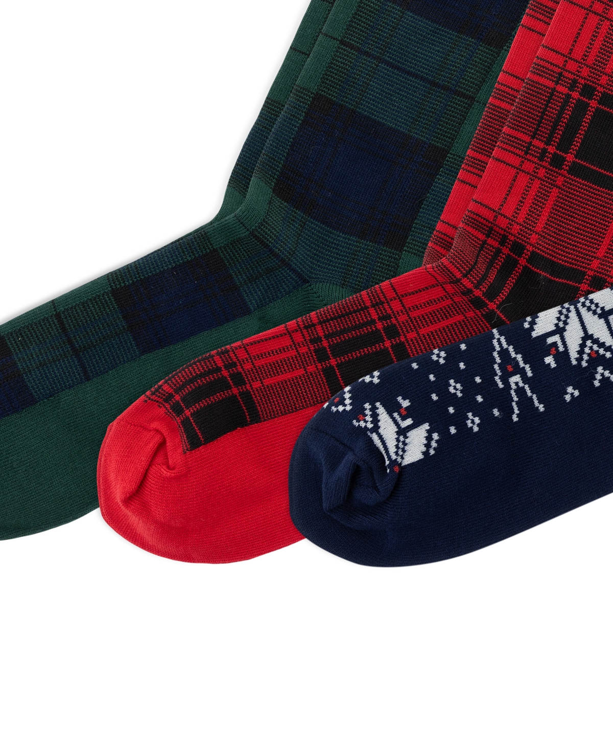 Polo Ralph Lauren Tartan and Snowflake Trouser Socks, 3-Pack