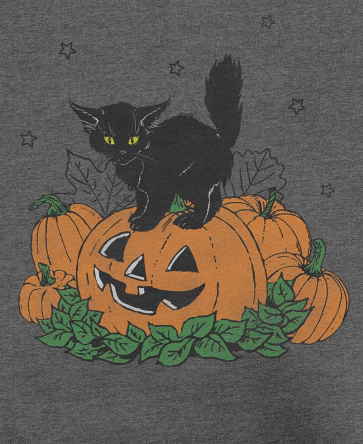 Мужская толстовка Fifth Sun Pumpkin Kitty Graphic Crewneck Cotton-Blend, цвет: Угольный меланжевый — фото 3