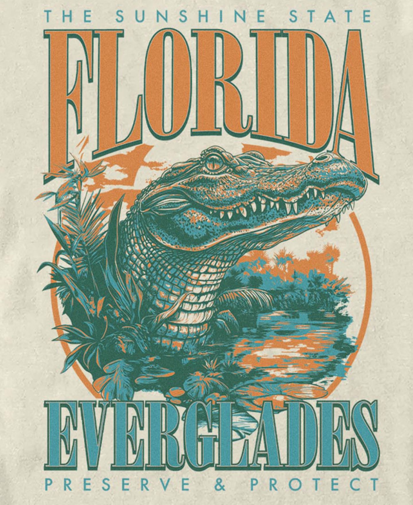 Мужская футболка Fifth Sun Everglades Alt Graphic Crew Neck, цвет: Слоновая кость — фото 2