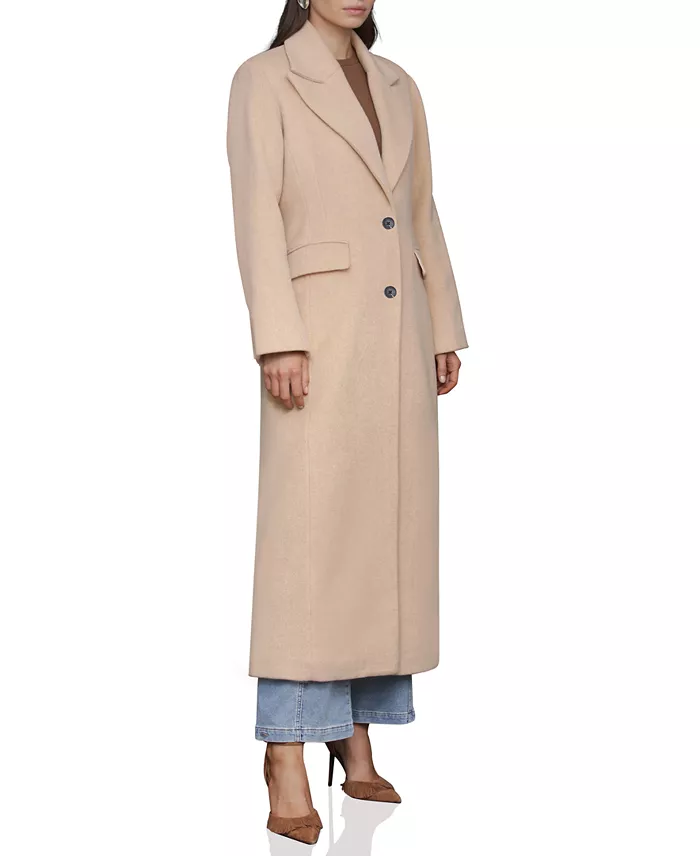 Women's Double-Breasted Long Wool-Blend Structured-Shoulder Coat - thumbnail 8