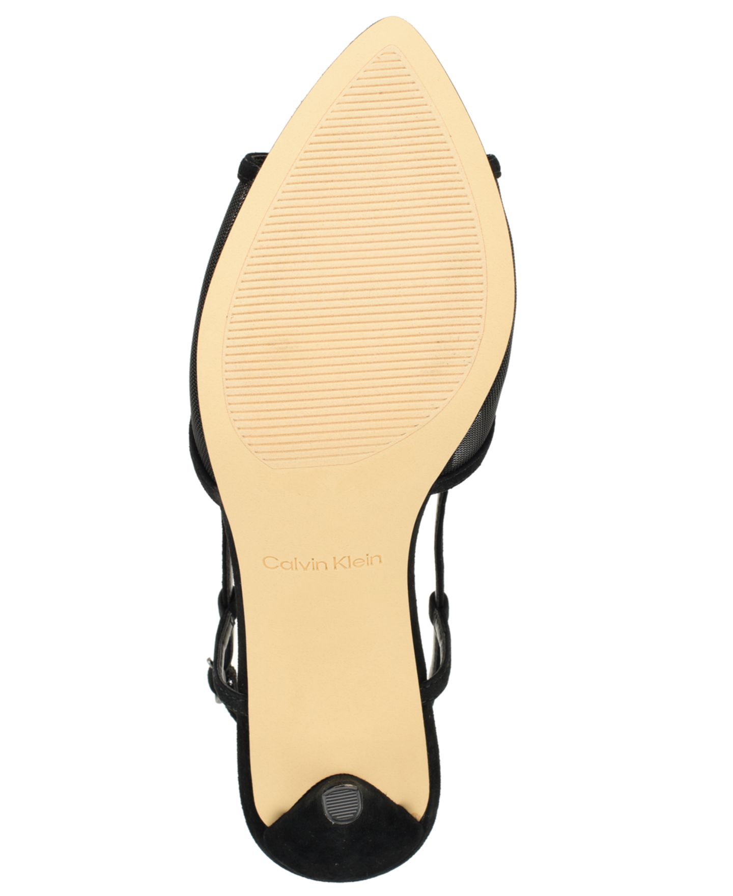 Женские сандалии Calvin Klein Corette Mesh Slingback Stiletto, цвет: Чёрный замшевый сетчатый — фото 5