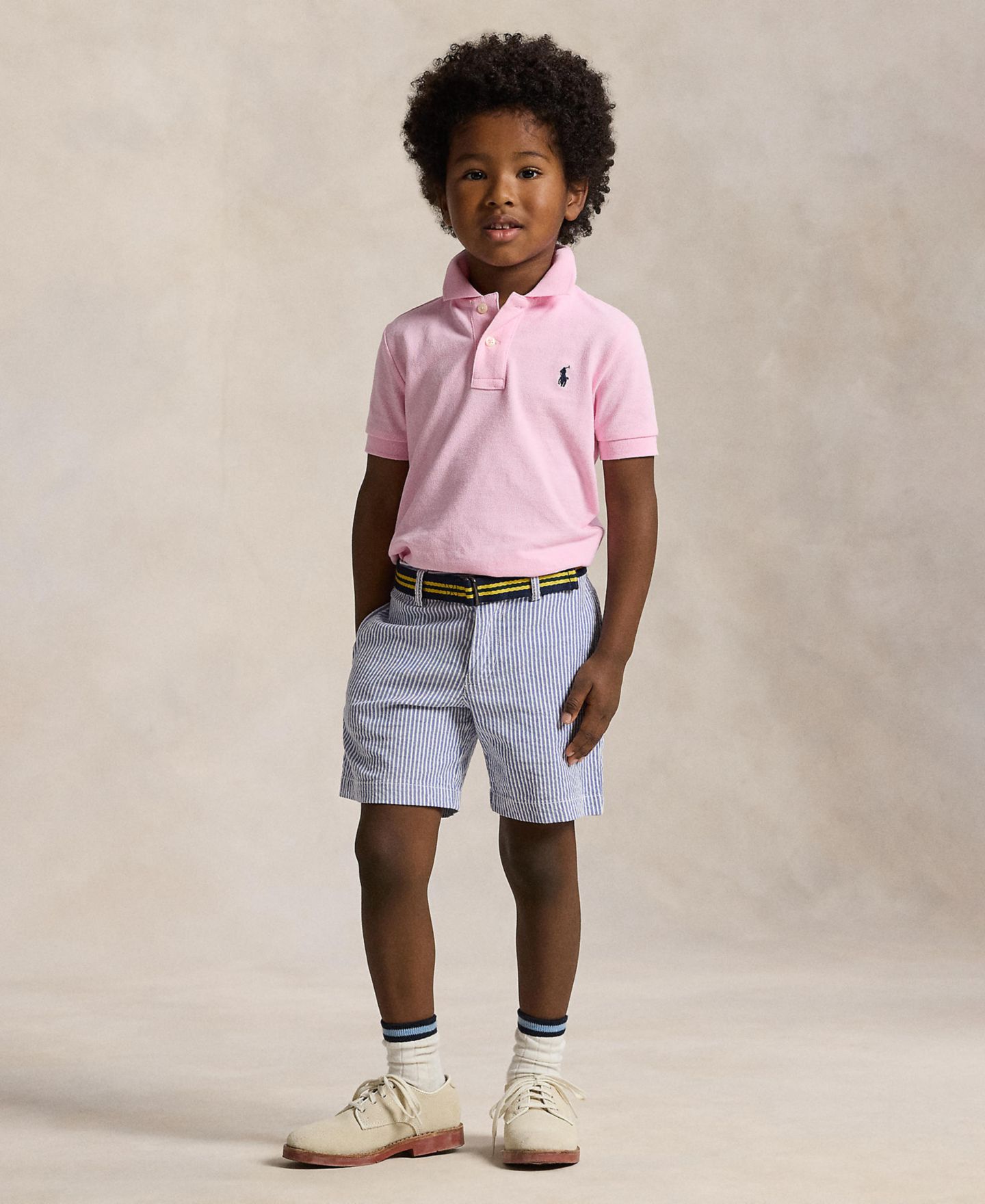 Поло Polo Ralph Lauren Cotton Mesh Polo Shirt для мальчиков, цвет: Розовый — фото 2
