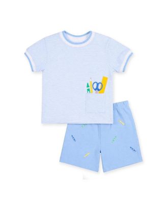 Toddler Boys (2T -5) Knit Short Set With School Supplies