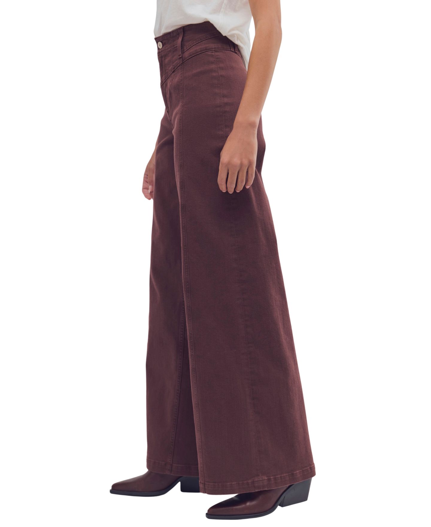 Женские брюки Free People Libre Corduroy High-Rise Wide-Leg, цвет: Shopping Bag — фото 3