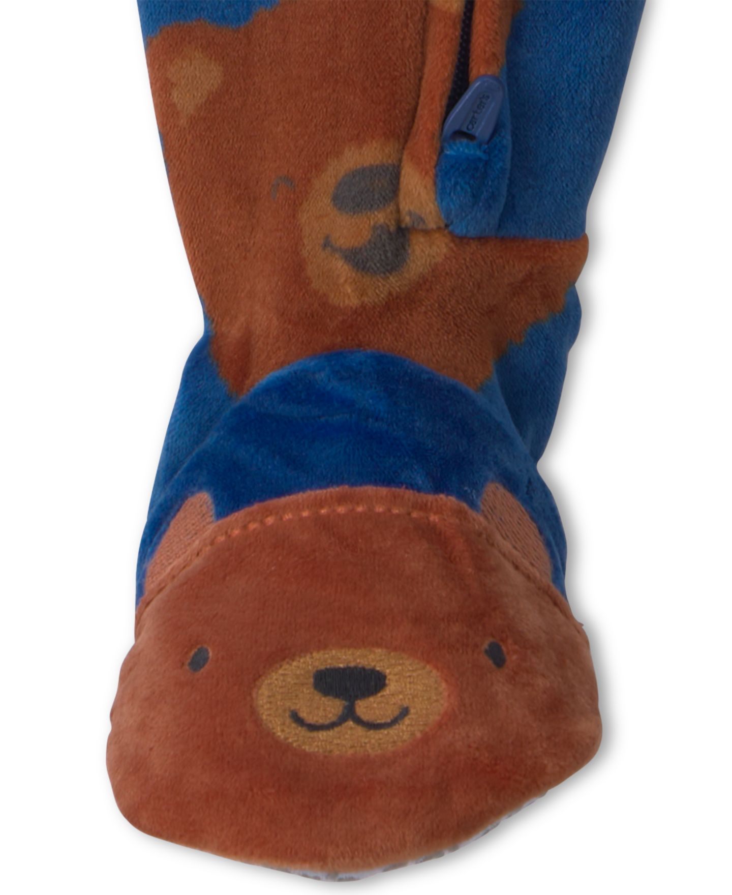Детская пижама Carter's DreamPlush с медведем, двусторонняя молния, закрытые ножки, цвет: Тёмно-синий — фото 4