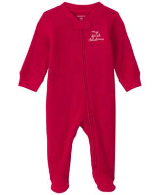 Baby Boys' and Girls' My First Christmas Cotton Thermal Sleep & Play