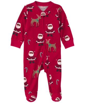 Baby Boys' and Girls' Santa Footed 2-Way Zipper Sleep & Play