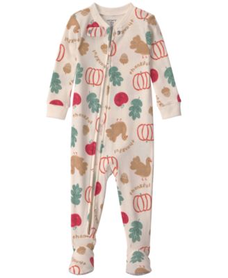 Baby Boys' or Baby Girls' Holiday 2-Way Zip Snug-Fit 1-Piece Footed Pajamas