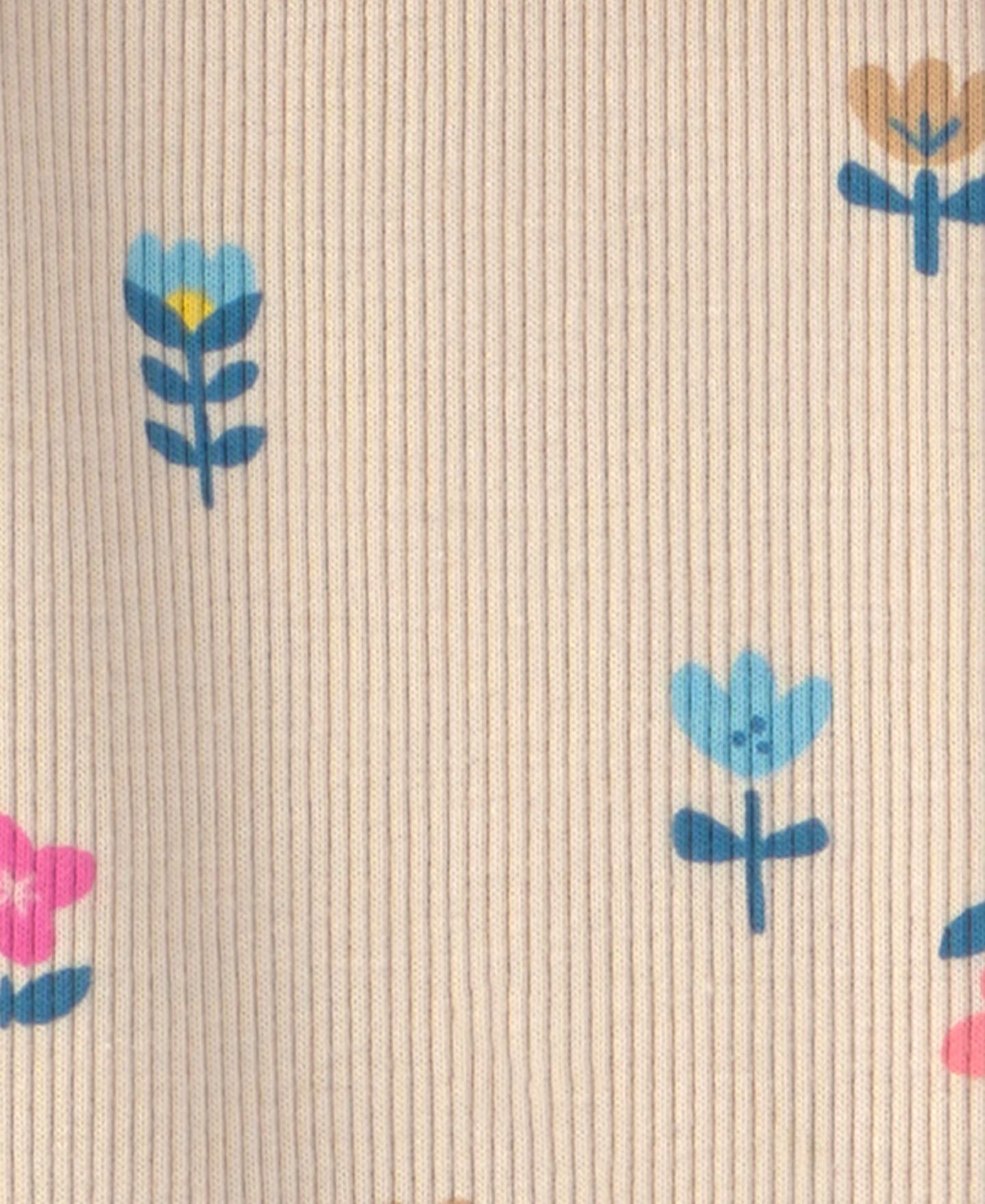 Детский комплект Carter's: цветочный топ с длинным рукавом и брюки, 2T-5T, цвет: Бежевый — фото 3