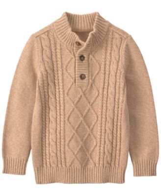 Toddler Boys' 2T-5T Cable-Knit Mock Neck Sweater