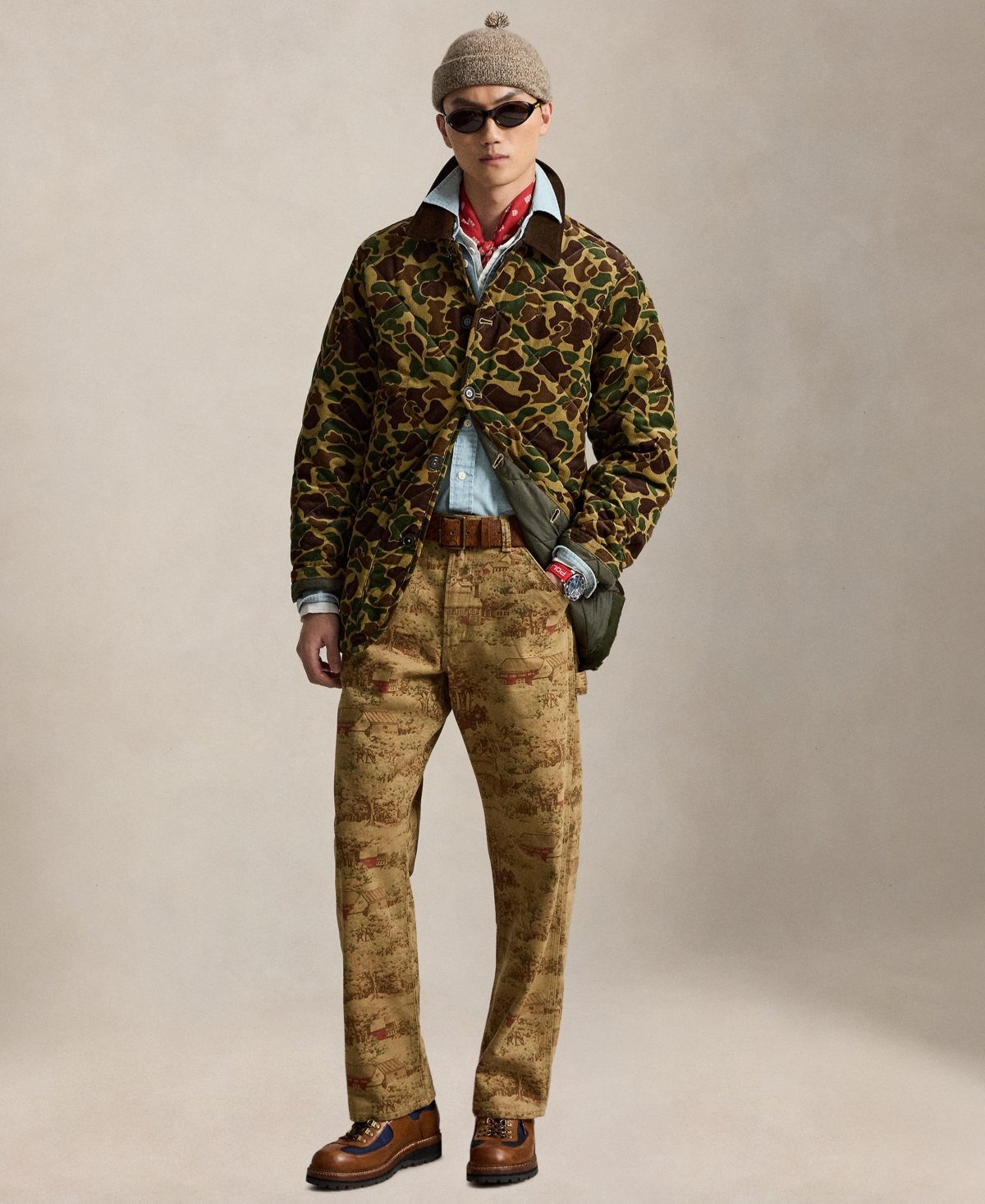 Polo Ralph Lauren Men's Camo-Print Quilted Corduroy Barn Coat