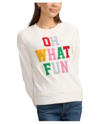 Women's Full of Holiday Spirit Rhinestone Embellished Flattering Cut Buttery Soft Feel Premium Construction Sweatshirt