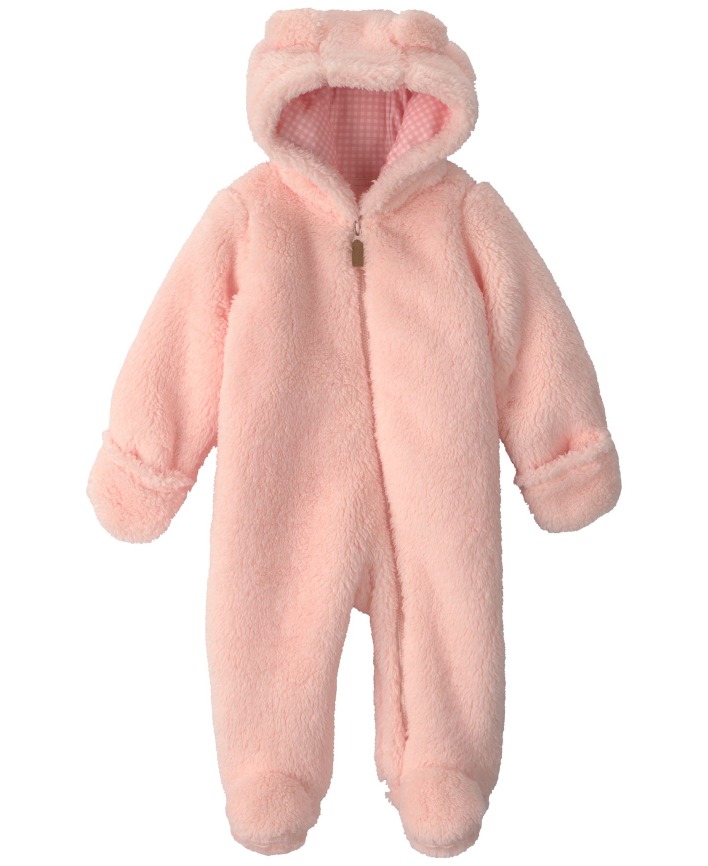 Комбинезон Carter's Bear Hooded Long-Sleeve Jumpsuit для девочек-малышей, цвет: Розовый — фото 1