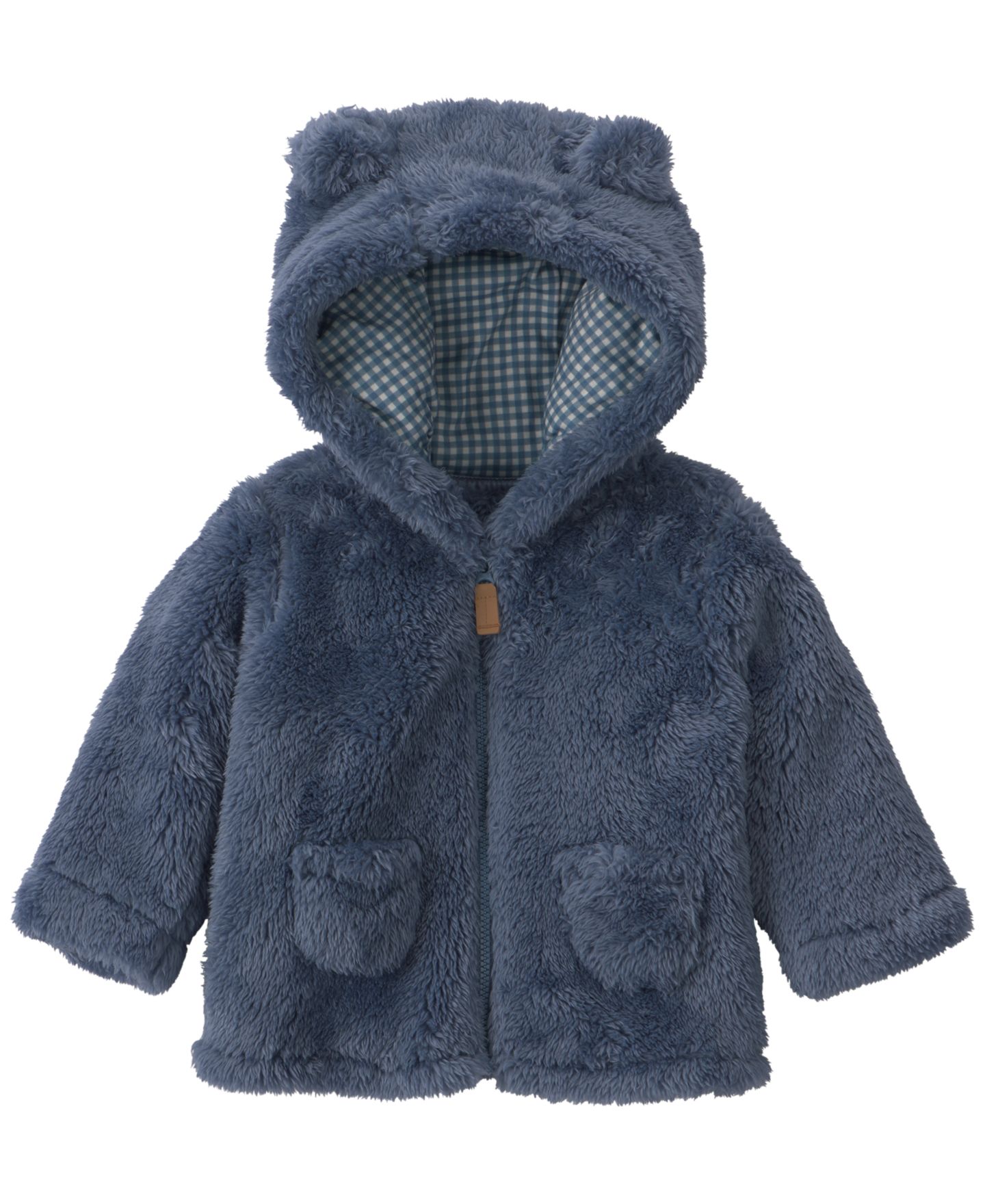 Куртка Carter's Bear Ears Hooded Full-Zip Fleece Jacket для мальчиков-малышей, цвет: Синий — фото 1