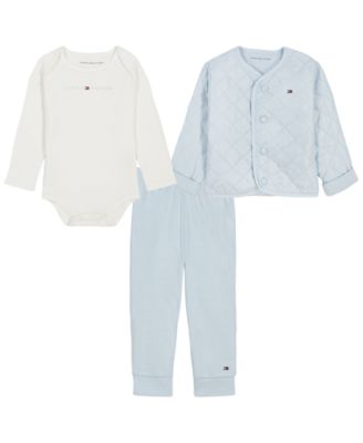 Baby Boys' Long Sleeve Quilted Jacket, Bodysuit, and Joggers, 3-Piece Set