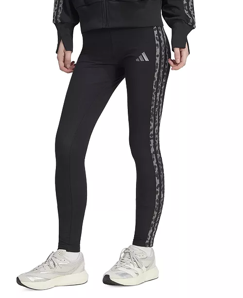 adidas Women's Seasonal Essentials Animal Print 3-Stripes Leggings