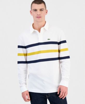 Men's Rugby Long-Sleeve Striped Polo Shirt