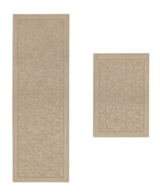 Hi-Low Tufted Skid-Resistant  2-Piece Rug Set