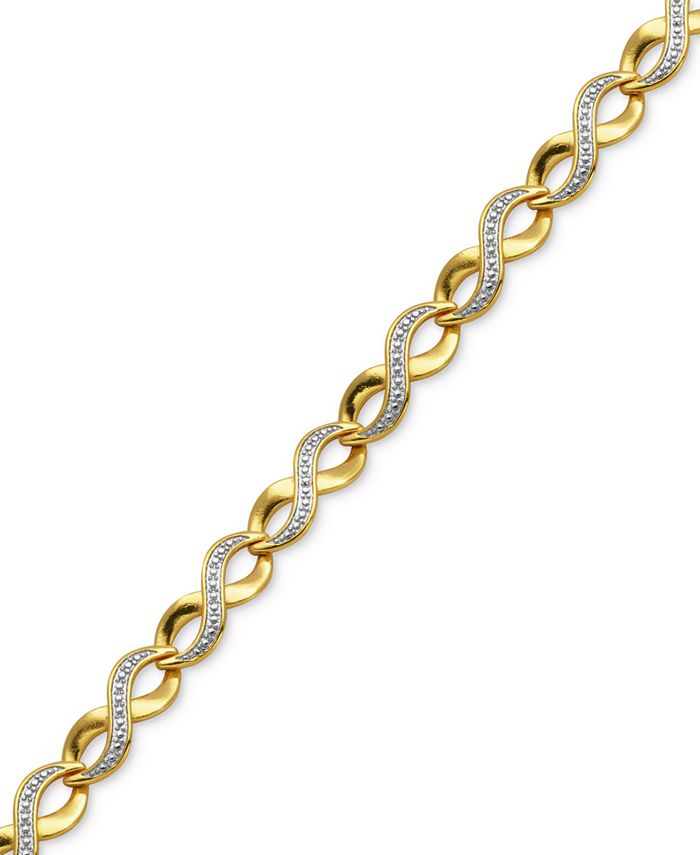 Macy's Diamond Accent Infinity Bracelet in 18k Gold-Plated Sterling ...