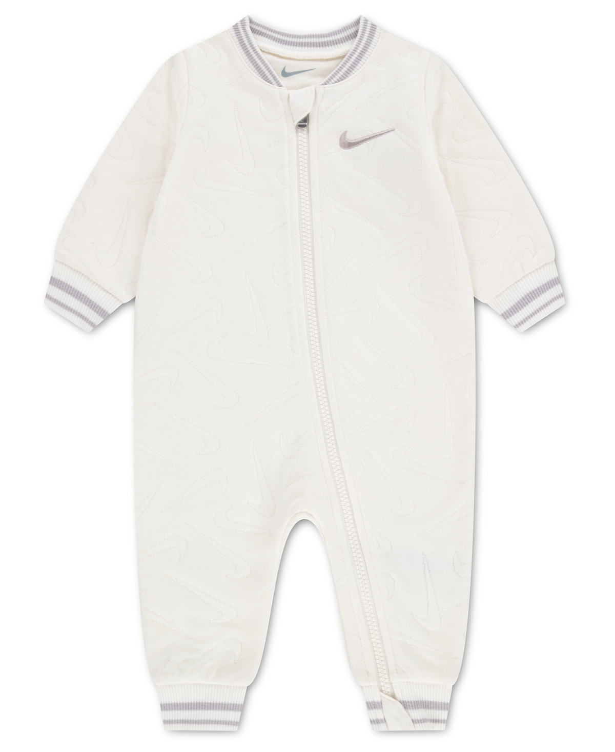 Nike Boys' and Girls' Readyset. Grow. Long-Sleeve Zip-Up Coverall - Pale Ivory