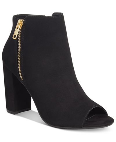 Material Girl Carena Peep-Toe Booties, Only at Macy's - Boots - Shoes ...