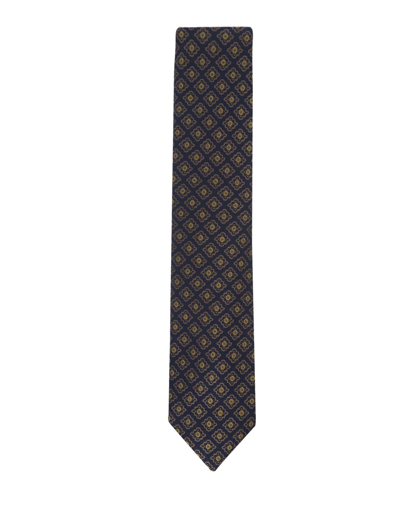 Мужской галстук Tommy Hilfiger Kent Medallion Tie, цвет: Тёмно-синий / Жёлтый — фото 3