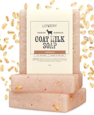 Handmade Goat Milk Soap Bar with Shea Butter - 3Pack Oatmeal Scent Made in USA