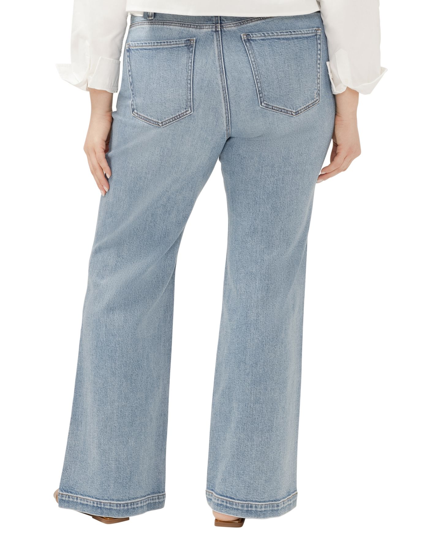 Женские брюки Silver Jeans Co. Plus Size Avery High-Rise Wide-Leg Denim Trouser, цвет: Wanderlust — фото 3