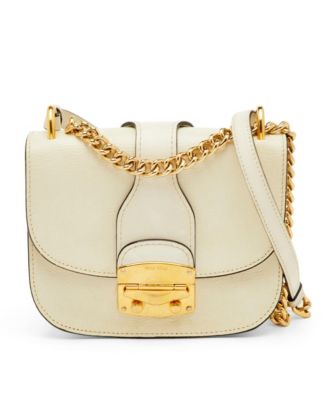 Madras Leather Push-Lock Crossbody Bag