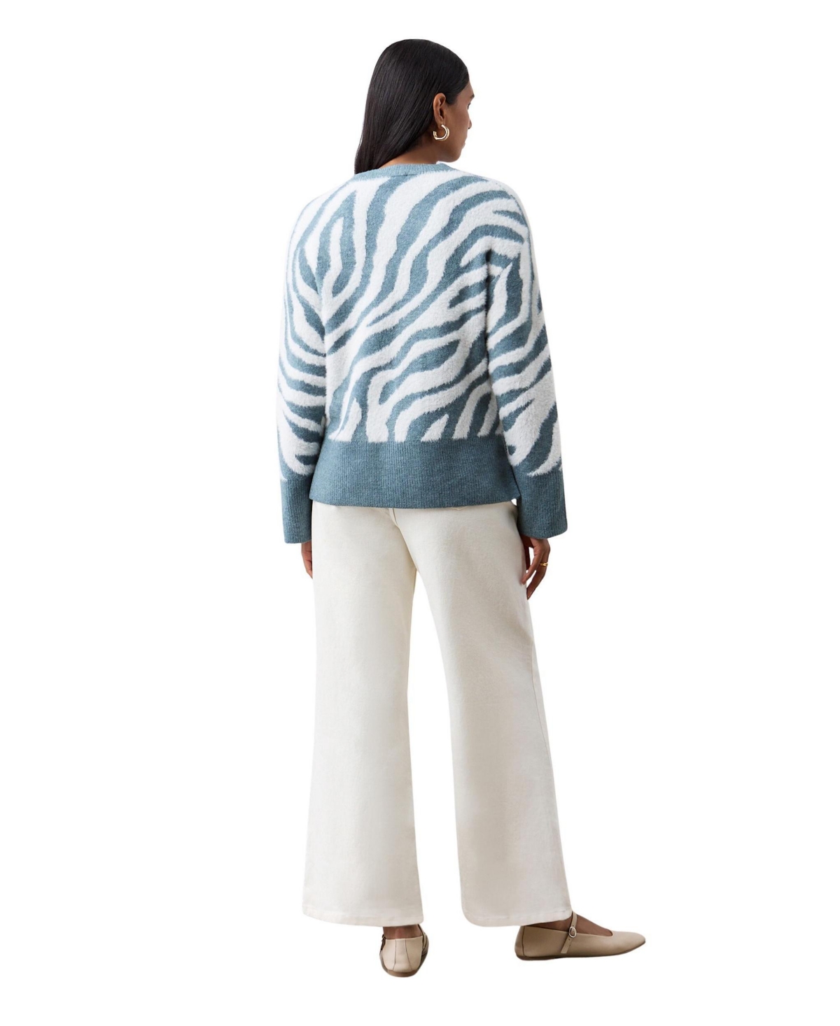 Finery London Women's Tully Animal Print Long-Sleeve Sweater