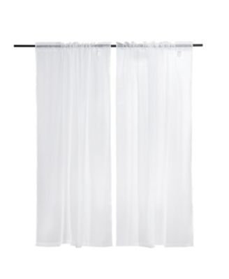 2 Panel  Sheer Window Curtains with Dual Rod Pocket, Polyester Drapes for Home Decor