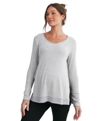 Maternity Scoop Neck Long-Sleeve Sweater